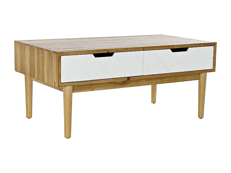 Table basse en épicéa marron blanc élégante et moderne