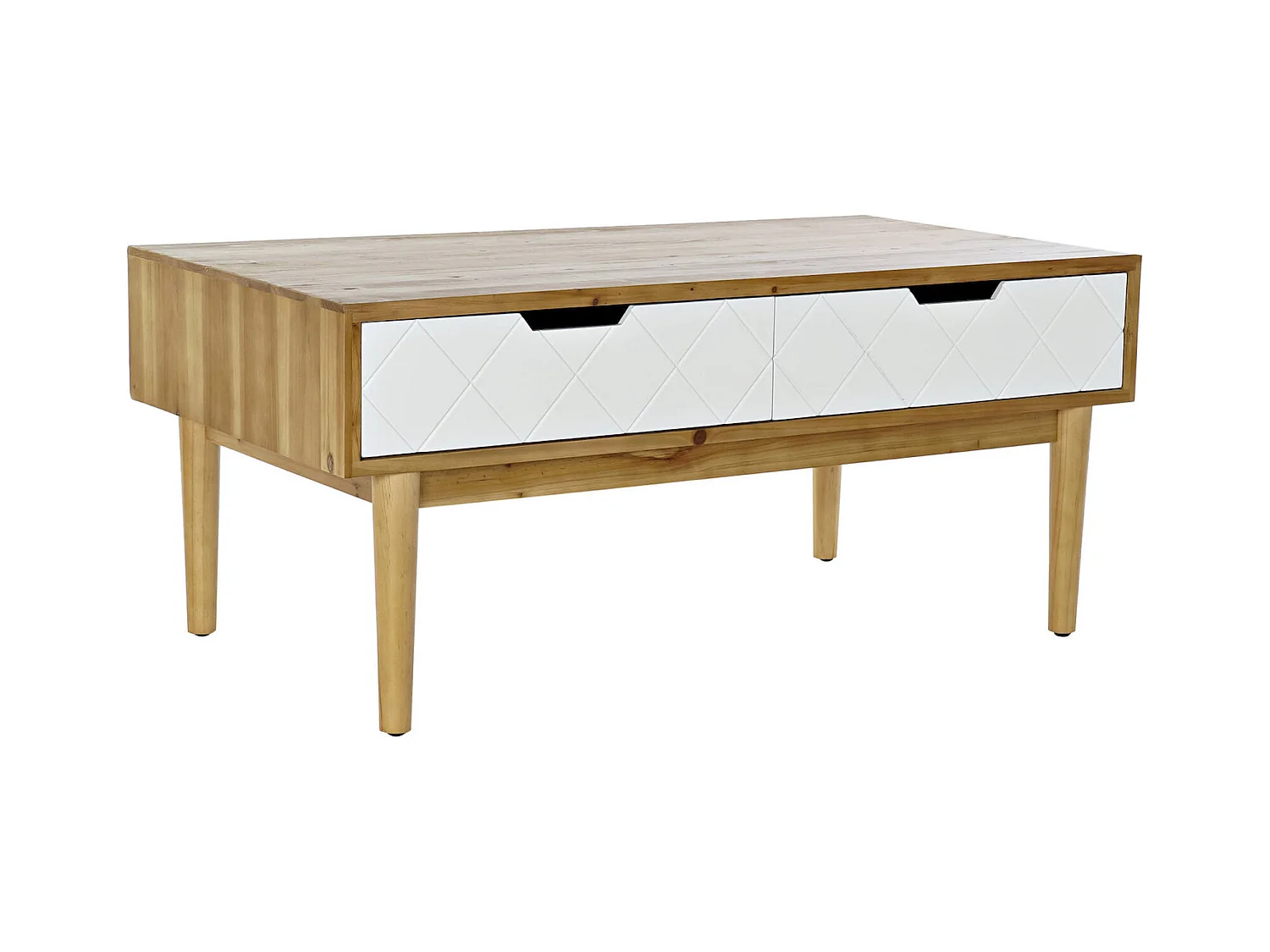 Table basse en épicéa marron blanc élégante et moderne