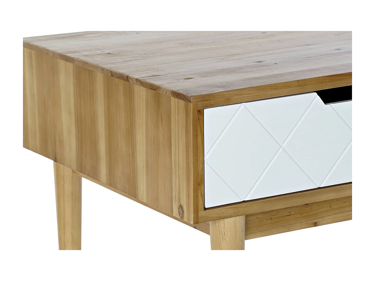 Table basse en épicéa marron blanc élégante et moderne