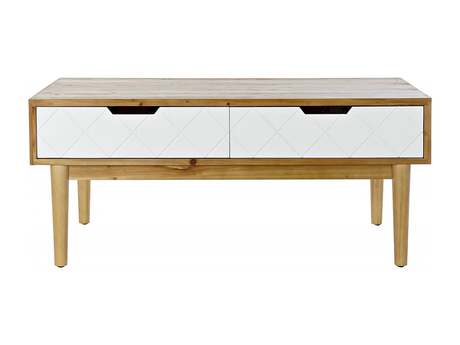 Table basse en épicéa marron blanc élégante et moderne