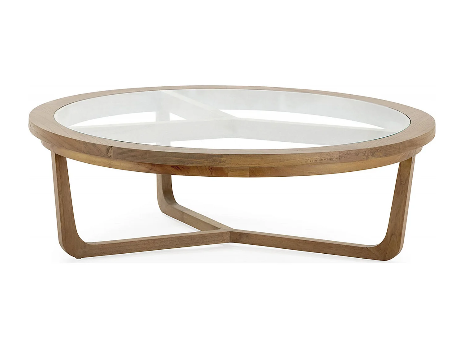 Table de salon élégante en bois et verre