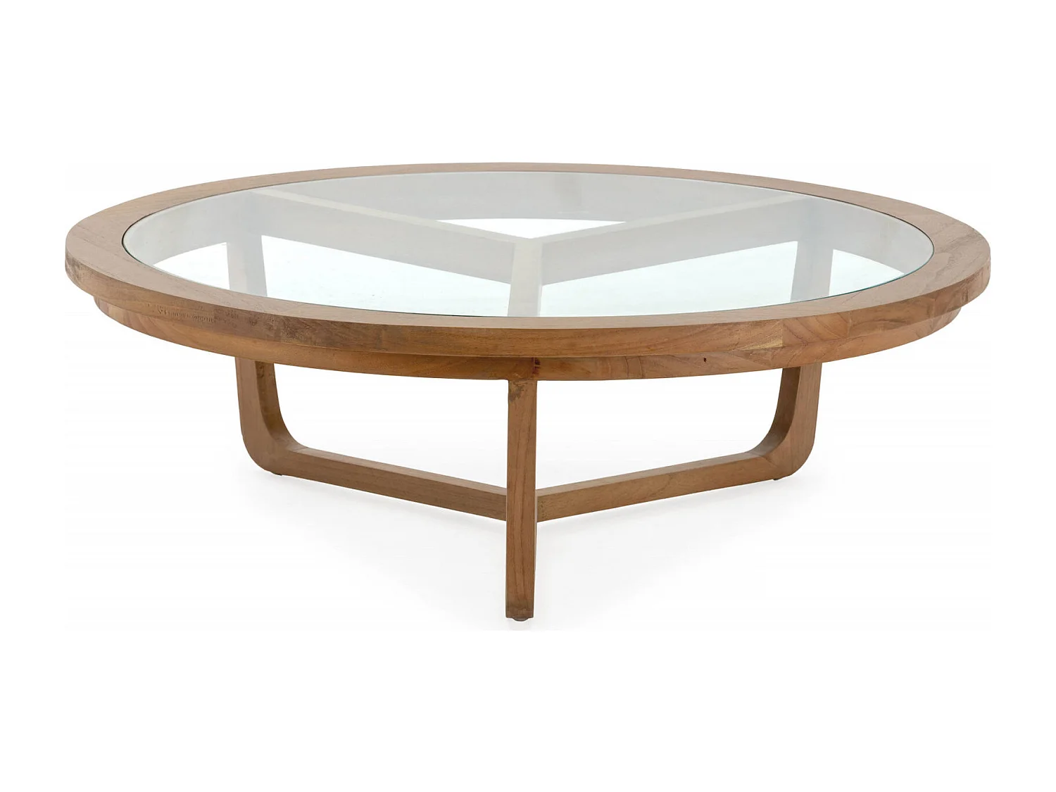 Table de salon élégante en bois et verre