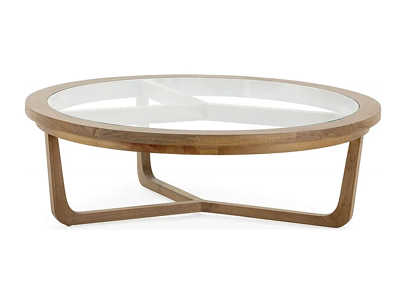 Table de salon élégante en bois et verre