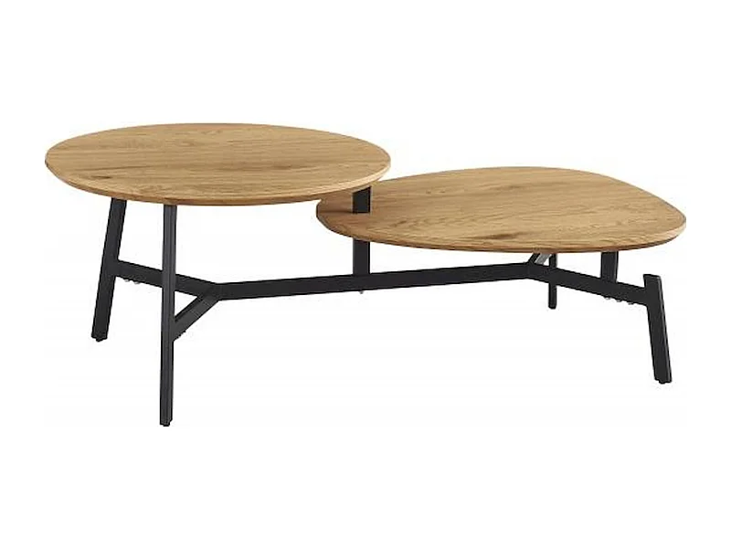 Table basse design bicolore élégante pour salon moderne