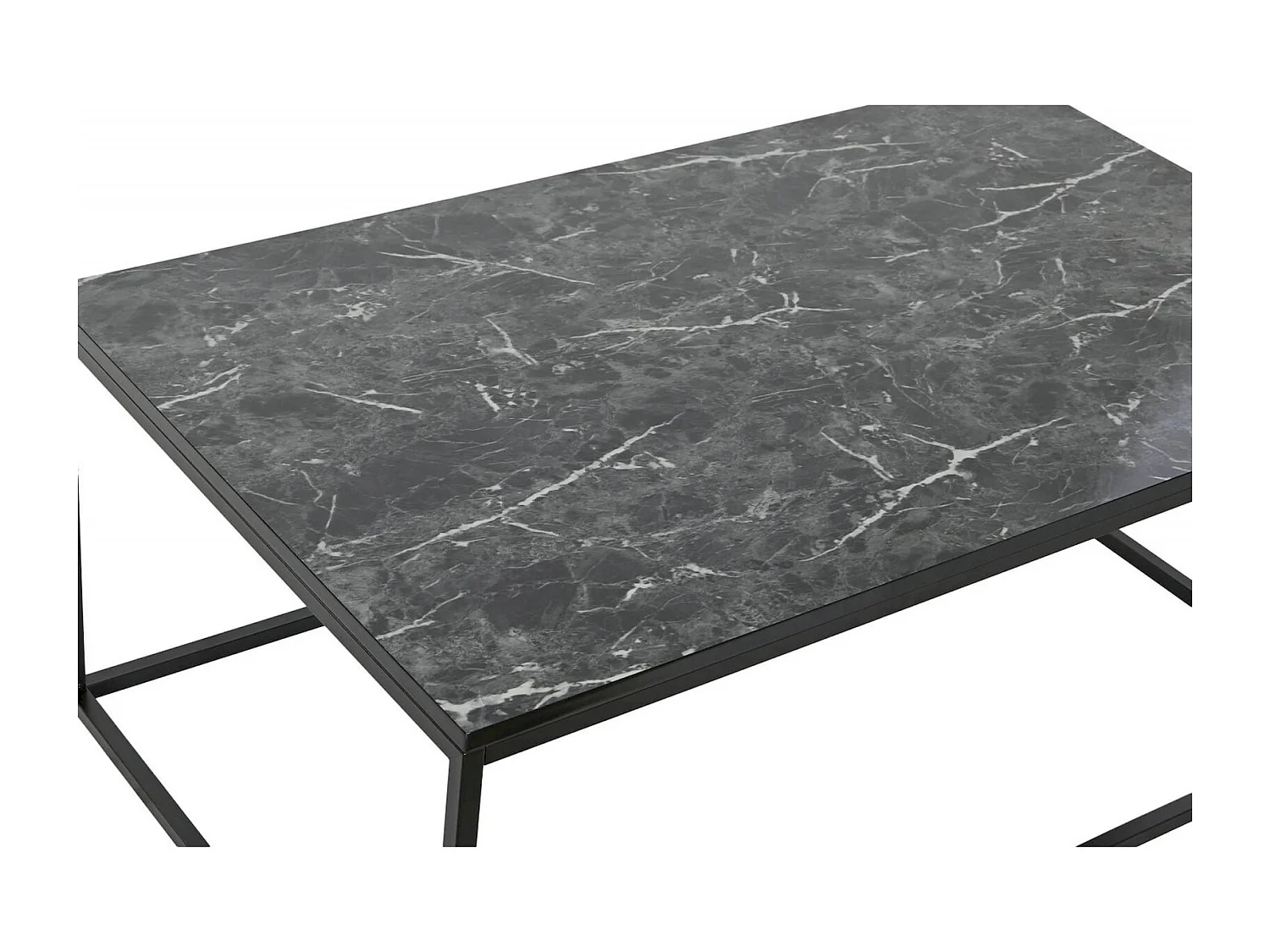 Table basse effet marbre noir pour salon chic