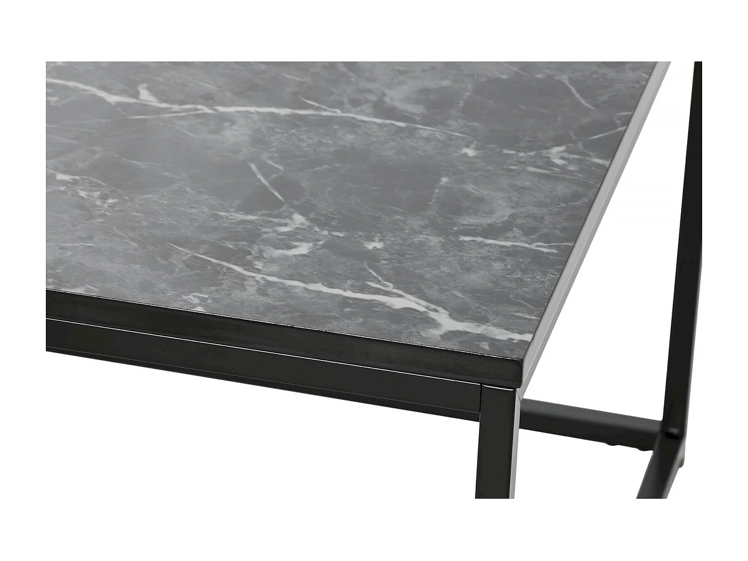 Table basse effet marbre noir pour salon chic