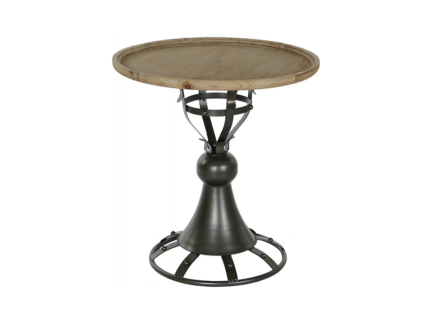 Table basse design épicéa avec pieds en métal élégant