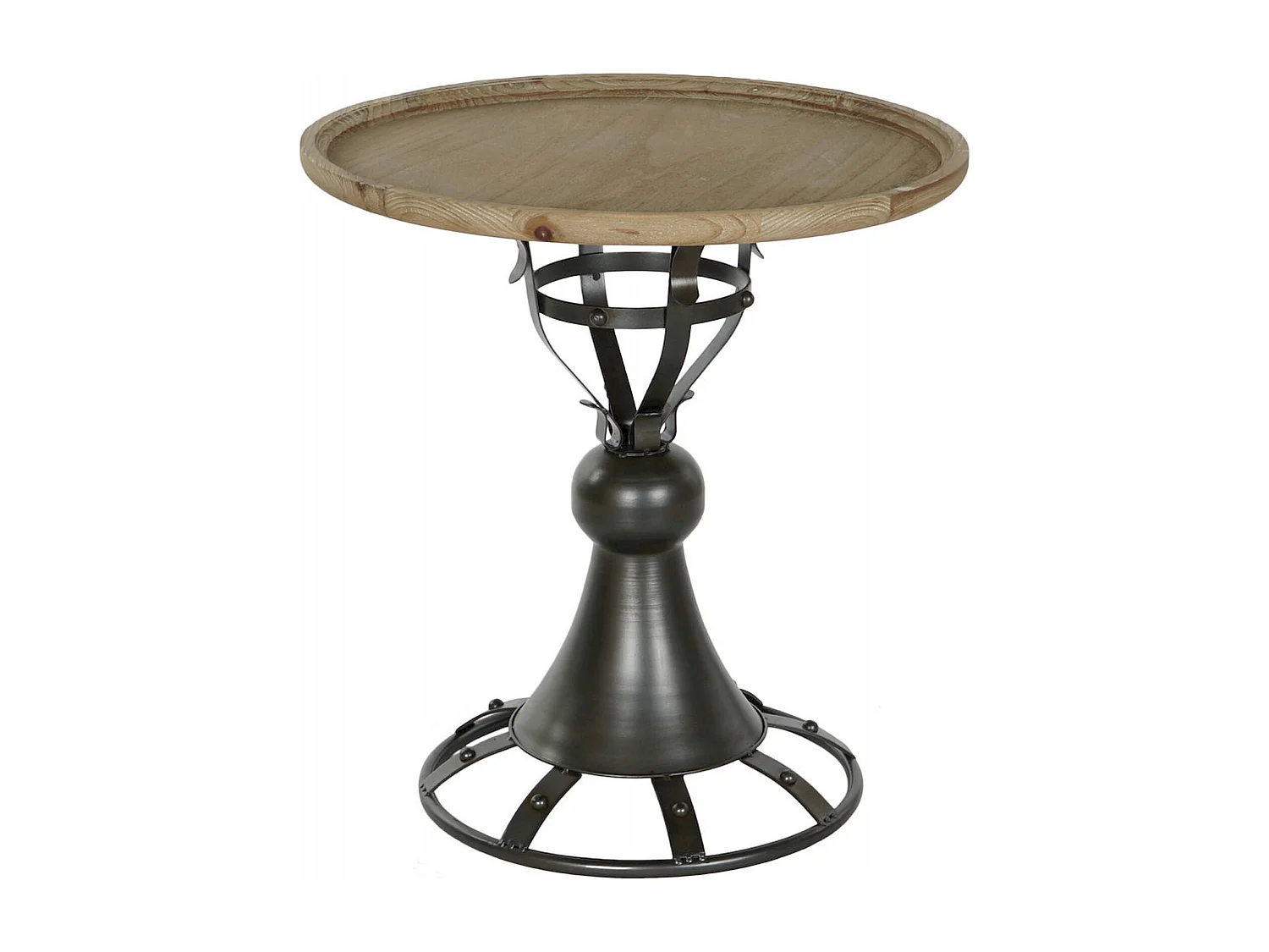 Table basse design épicéa avec pieds en métal élégant