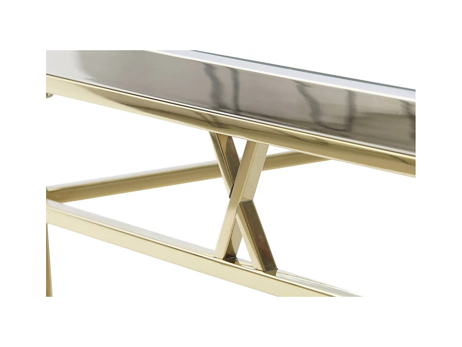 Table basse design en verre et acier argenté élégant