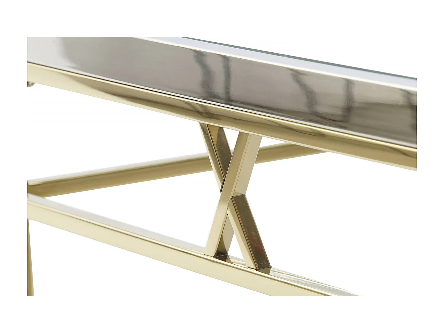 Table basse design en verre et acier argenté élégant