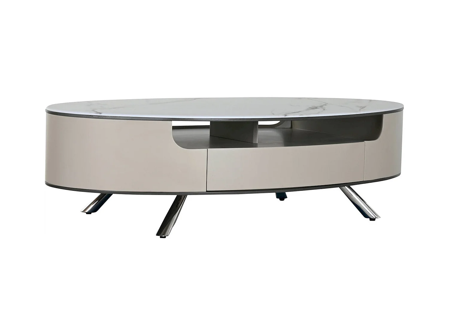 Table basse élégante en marbre et acier minimaliste