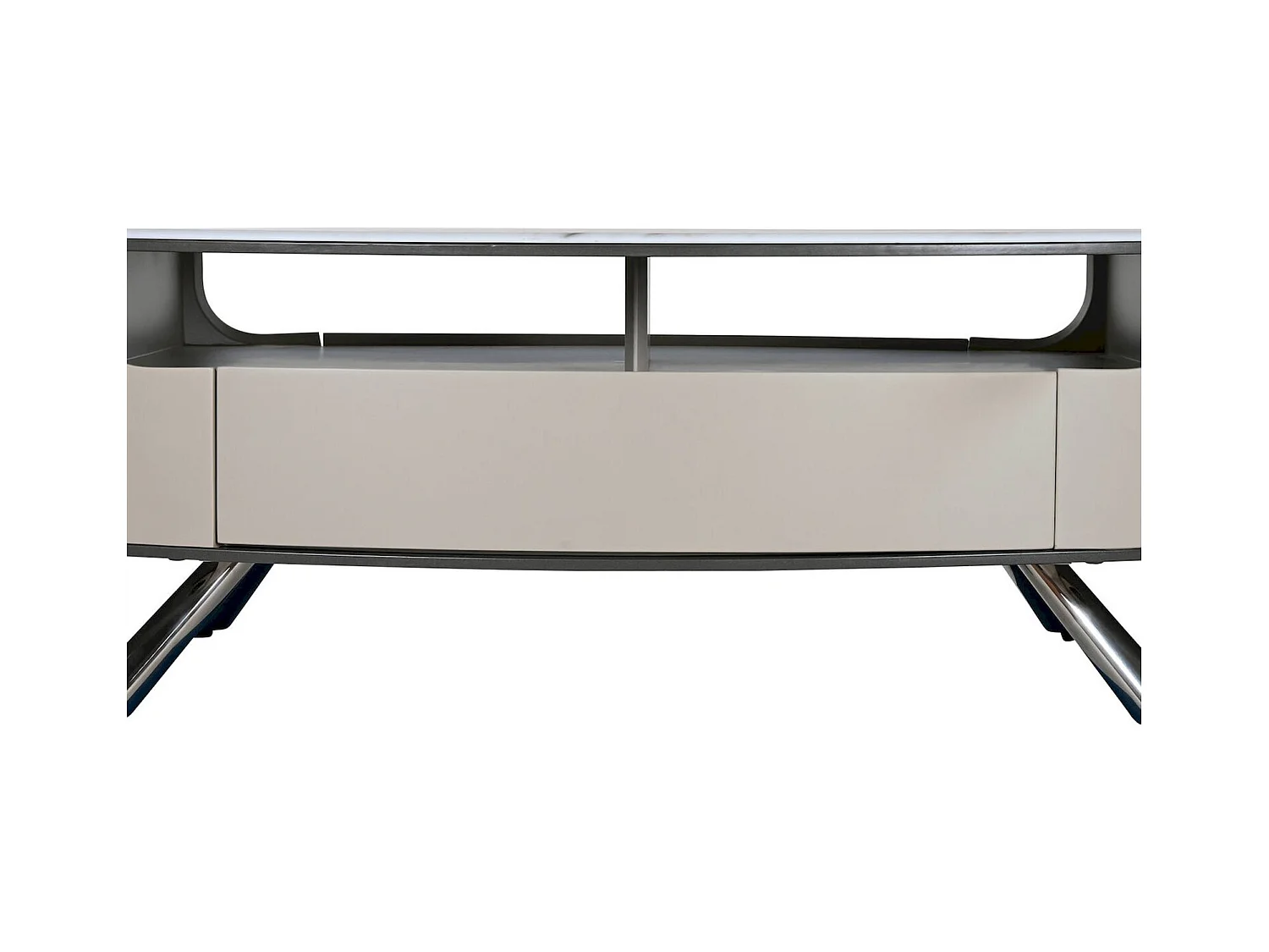 Table basse élégante en marbre et acier minimaliste