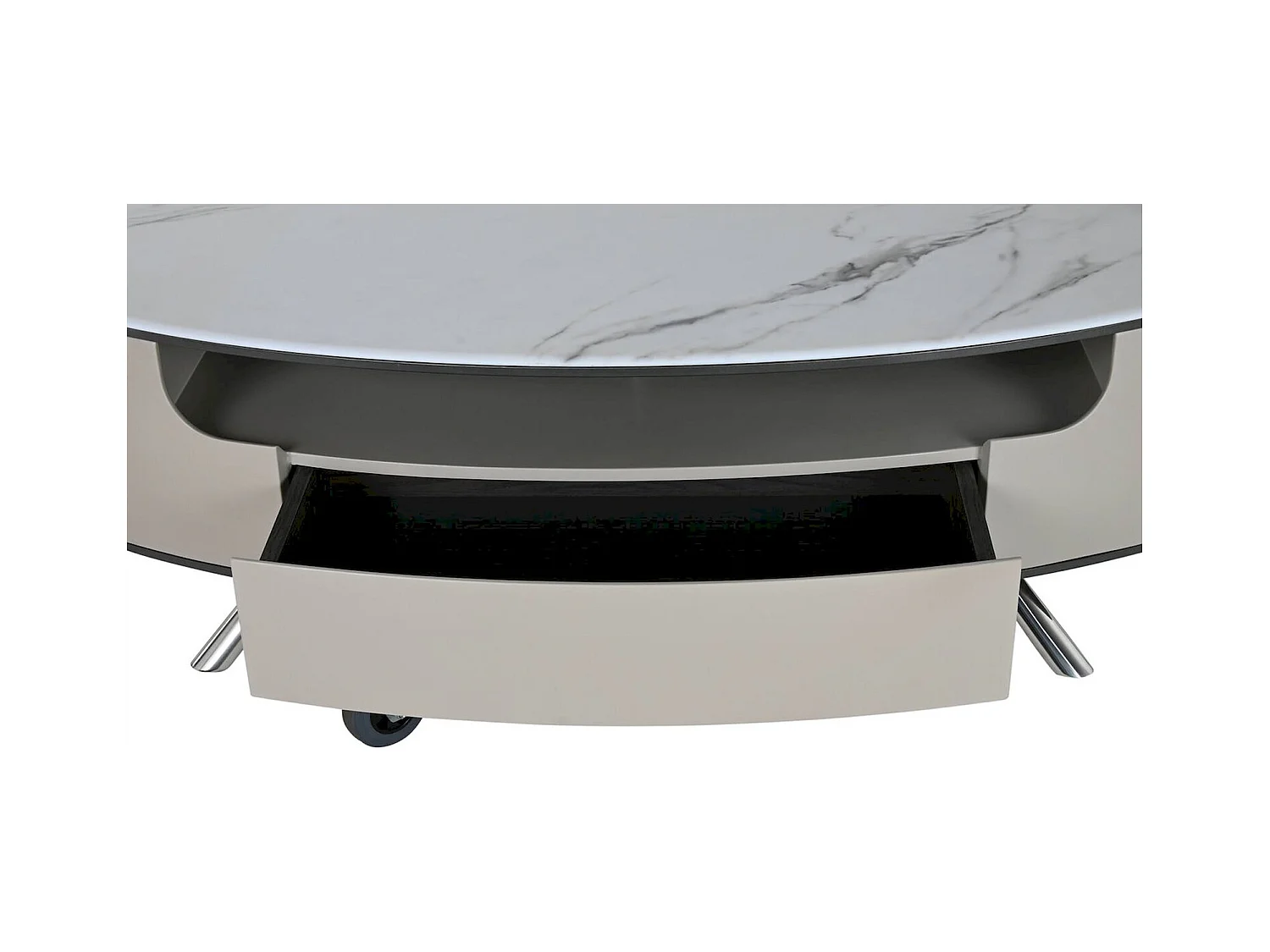 Table basse élégante en marbre et acier minimaliste