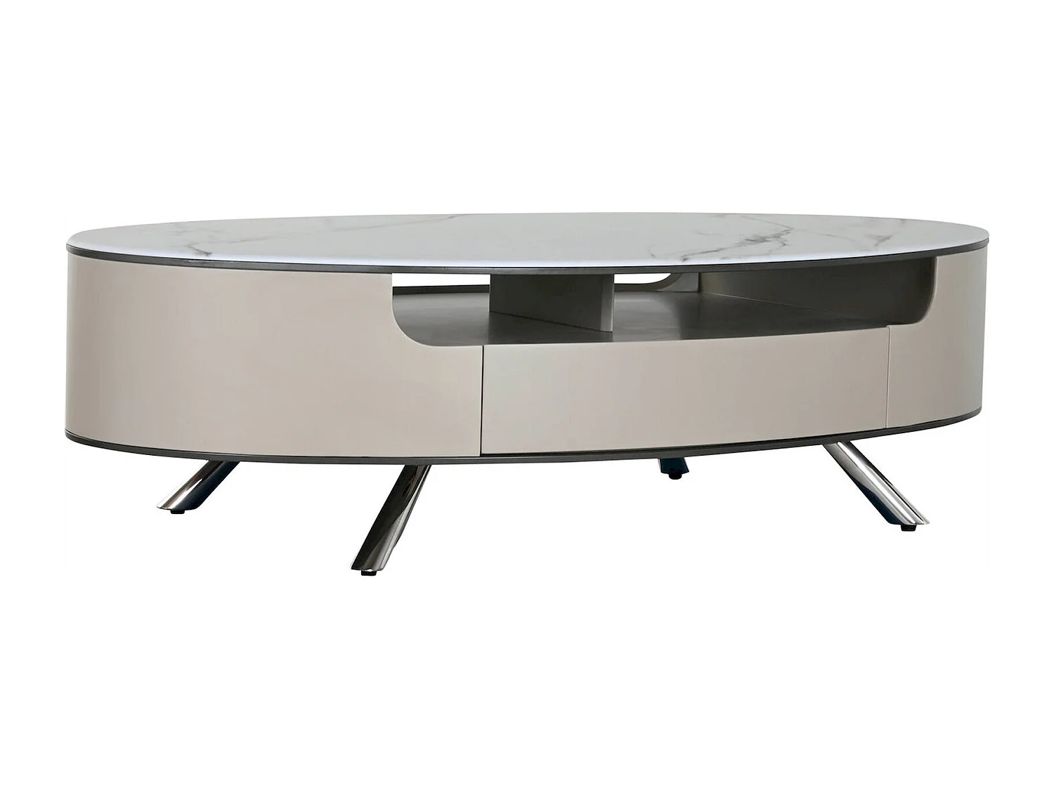 Table basse élégante en marbre et acier minimaliste