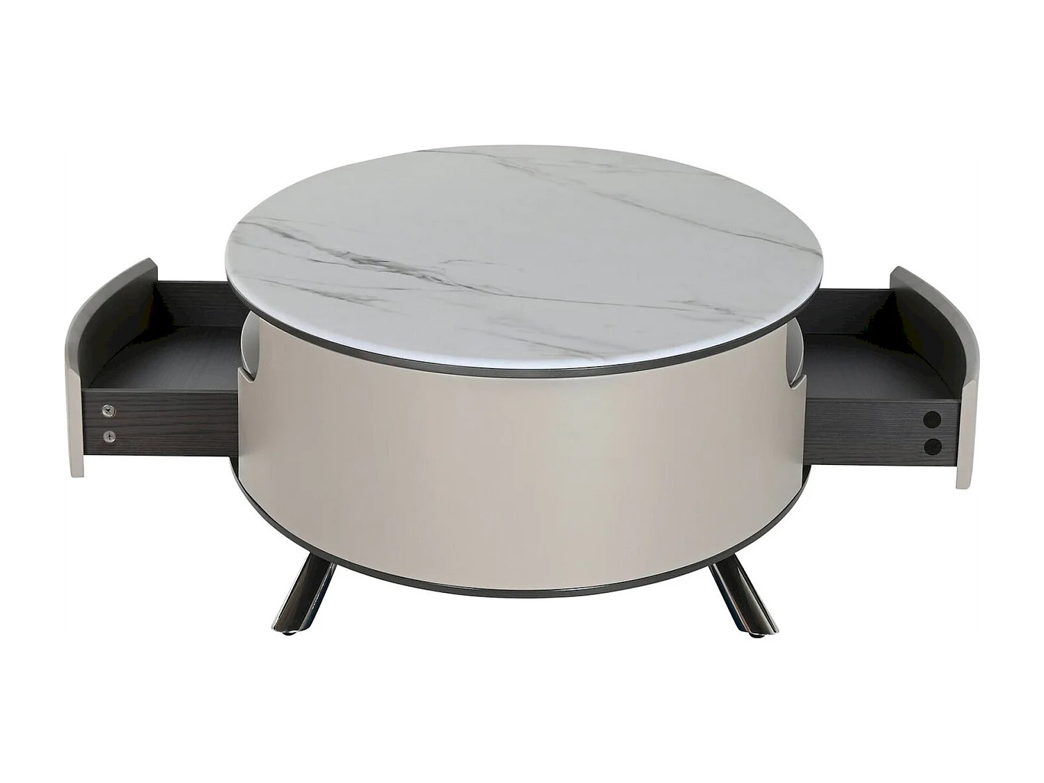 Table basse élégante en marbre et acier minimaliste