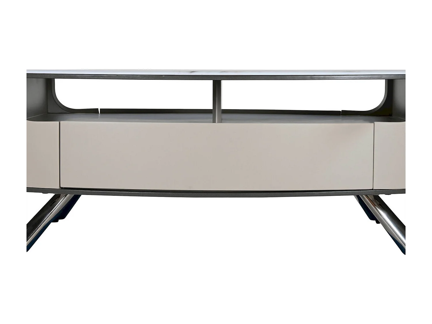 Table basse élégante en marbre et acier minimaliste