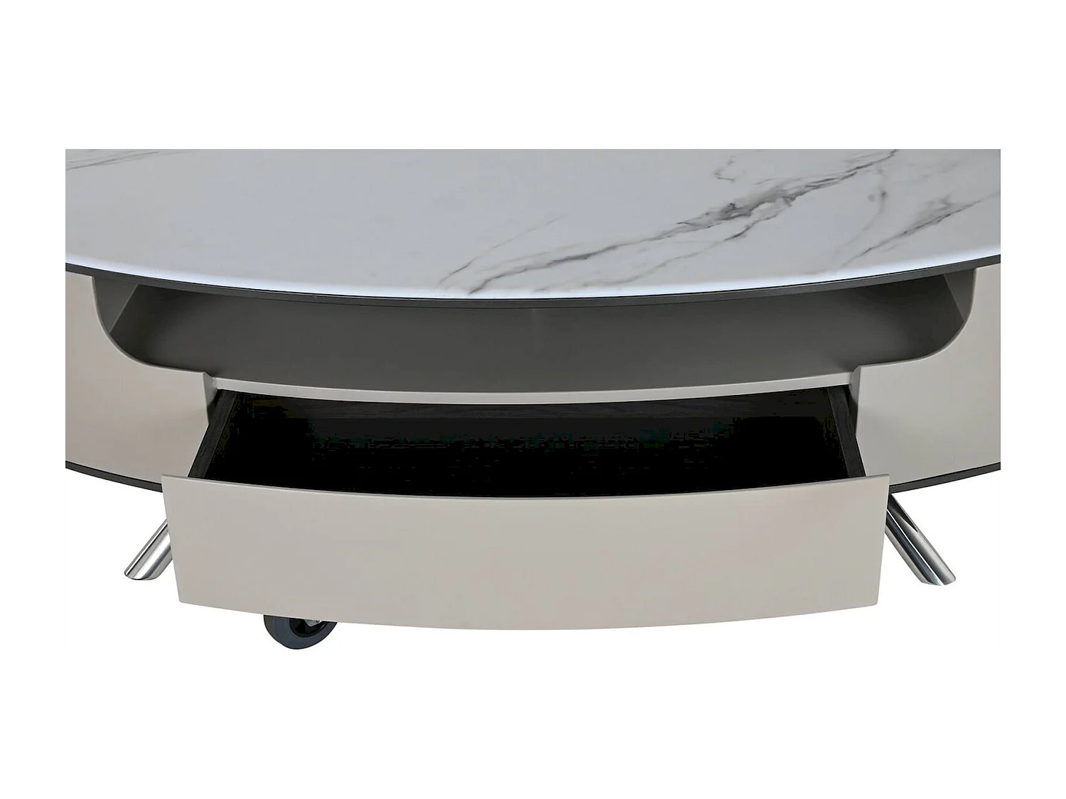 Table basse élégante en marbre et acier minimaliste