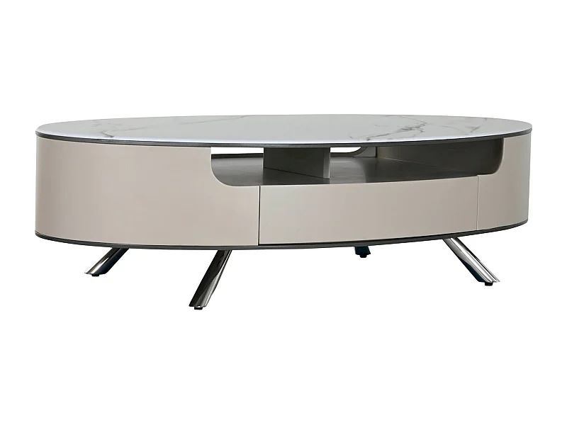 Table basse élégante en marbre et acier minimaliste