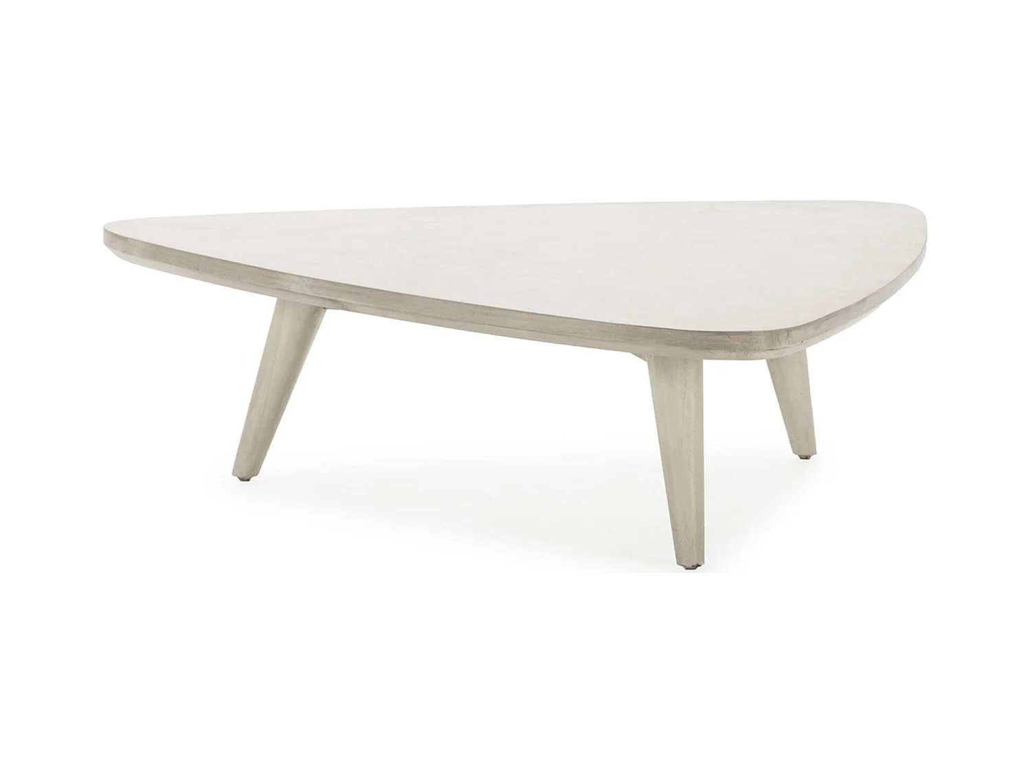 Table basse épurée en bois de cèdre Blanc Voilé