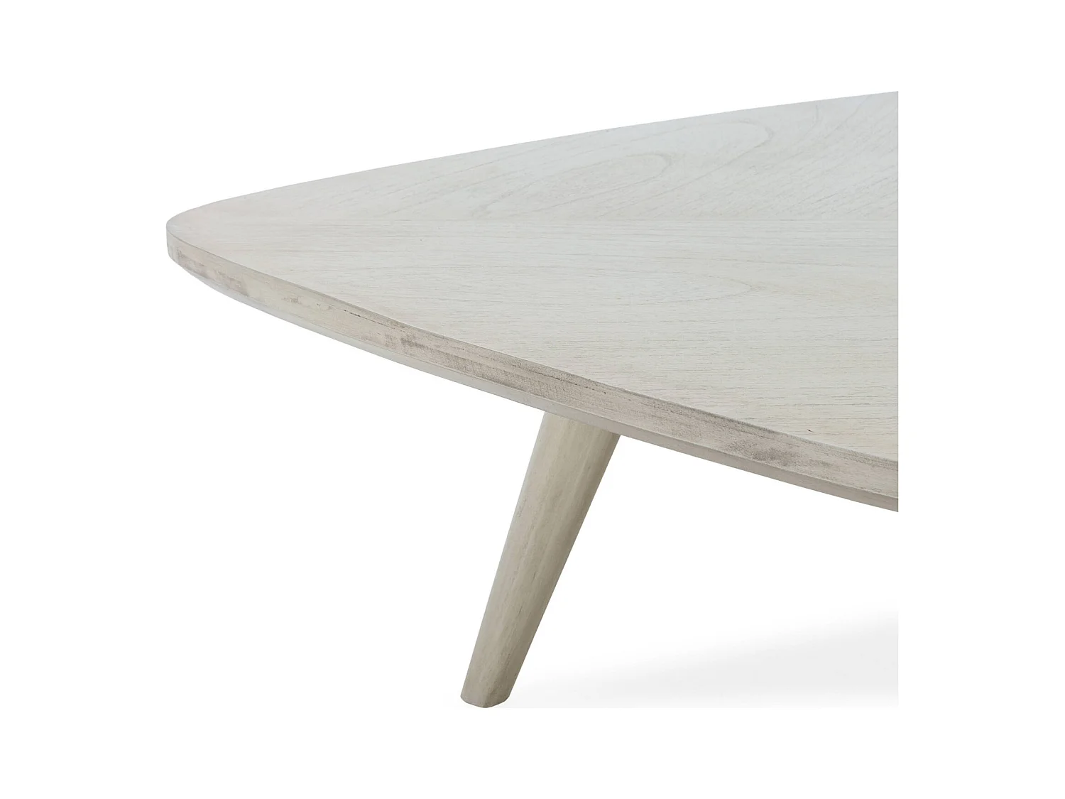 Table basse épurée en bois de cèdre Blanc Voilé