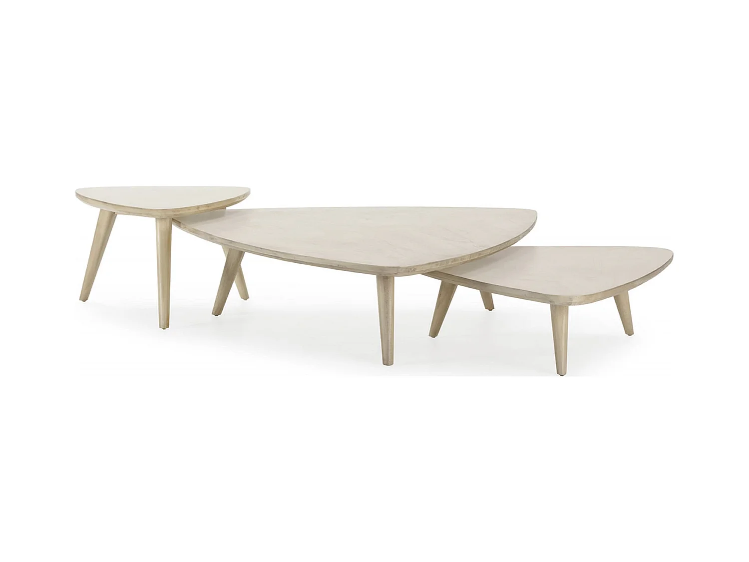 Table basse épurée en bois de cèdre Blanc Voilé