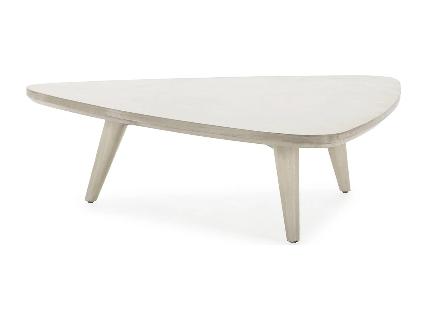 Table basse épurée en bois de cèdre Blanc Voilé