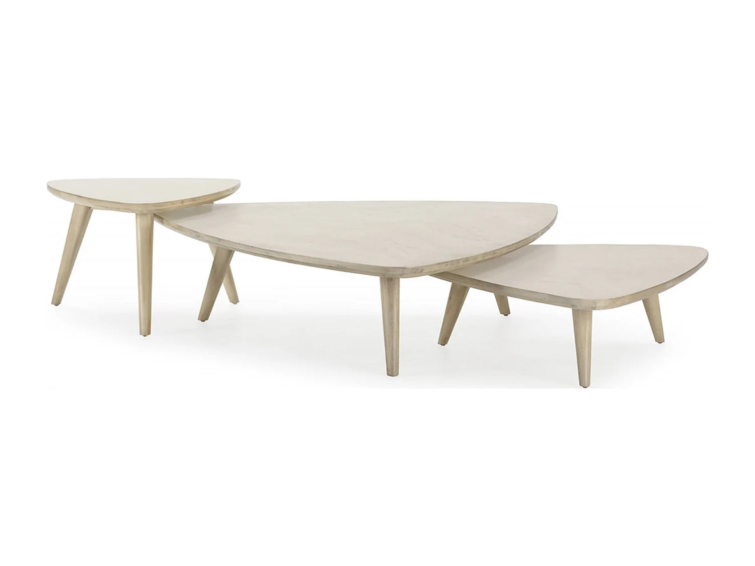 Table basse épurée en bois de cèdre Blanc Voilé