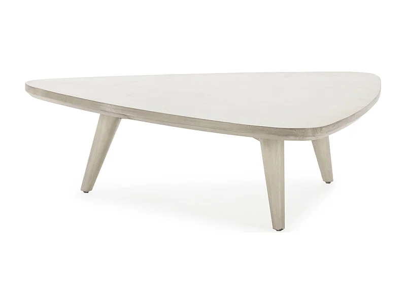 Table basse épurée en bois de cèdre Blanc Voilé