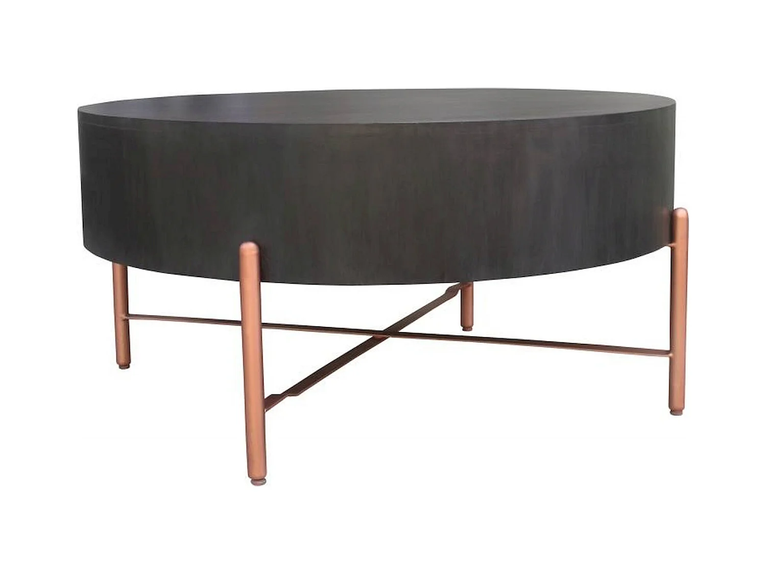 Table basse élégance manguier et métal noir