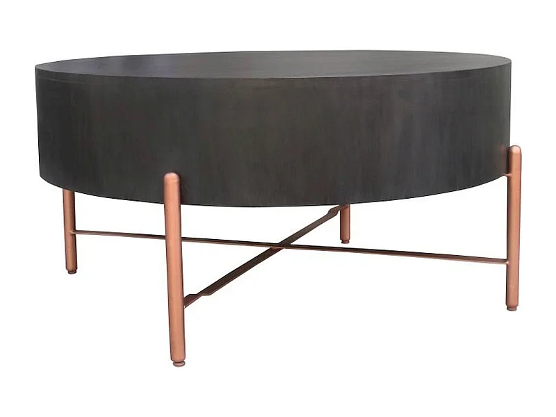 Table basse élégance manguier et métal noir