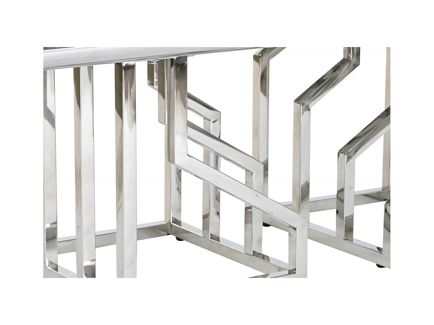 Table basse verre effet marbre blanc élégant