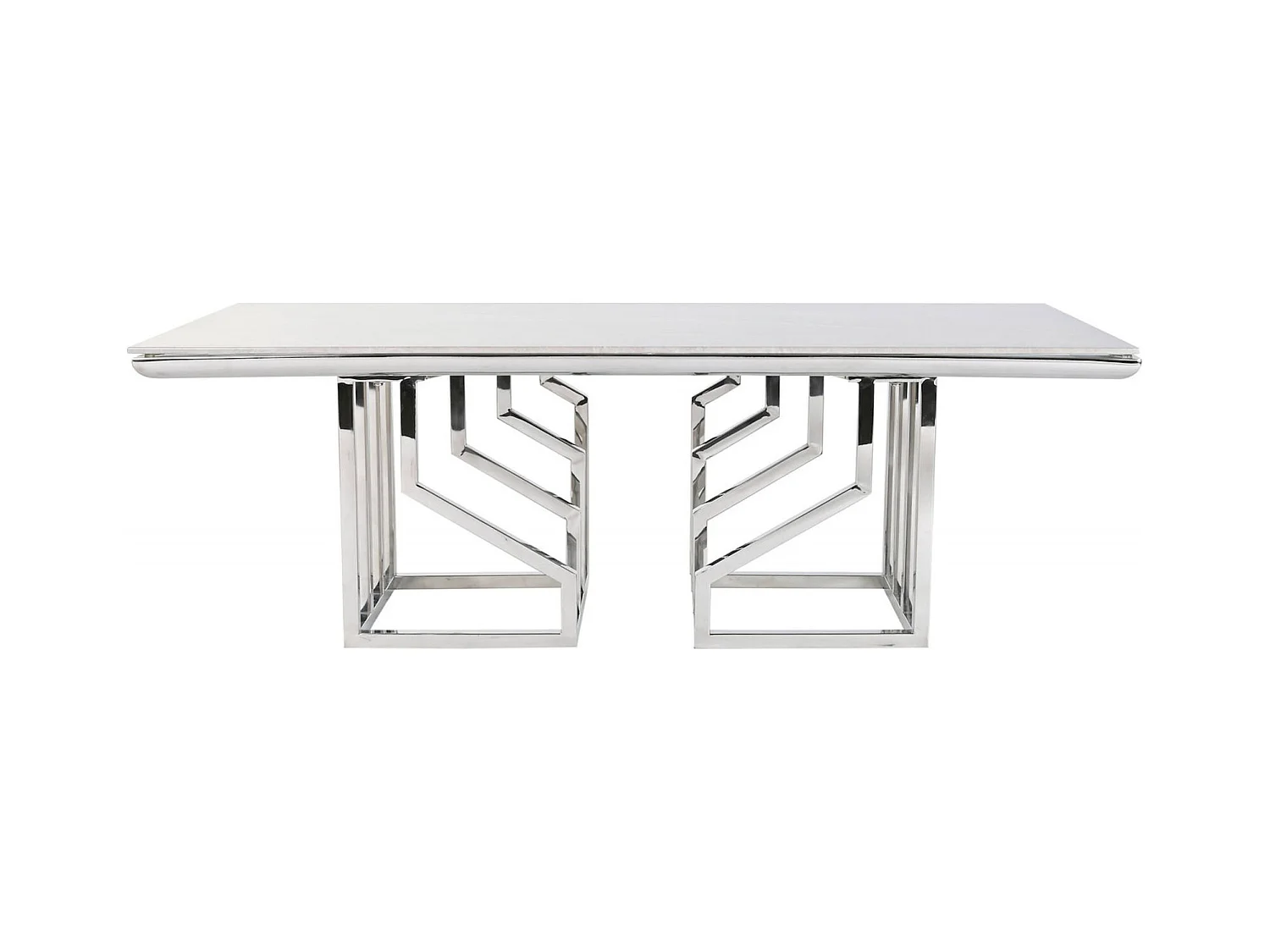 Table basse verre effet marbre blanc élégant