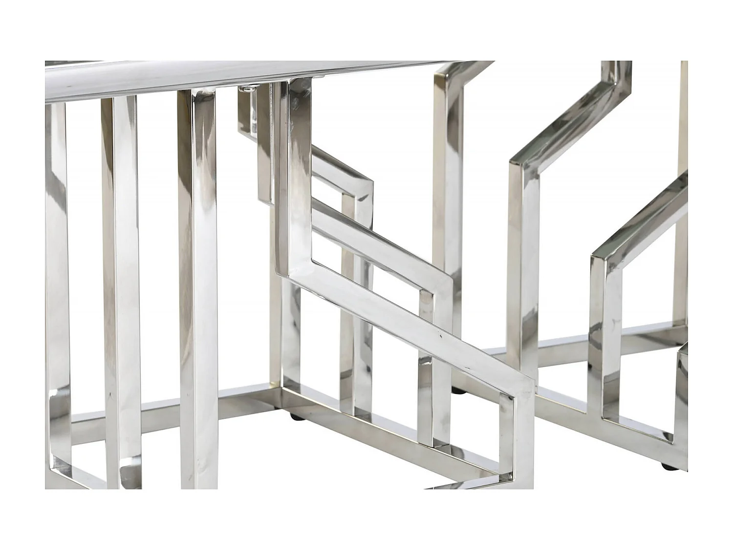 Table basse verre effet marbre blanc élégant