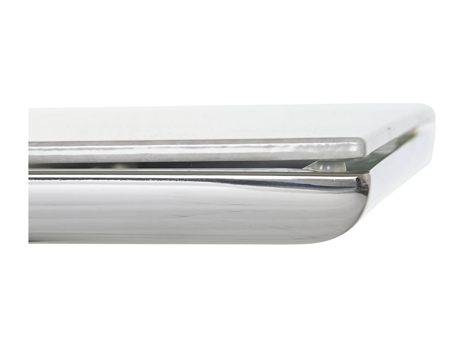 Table basse verre effet marbre blanc élégant