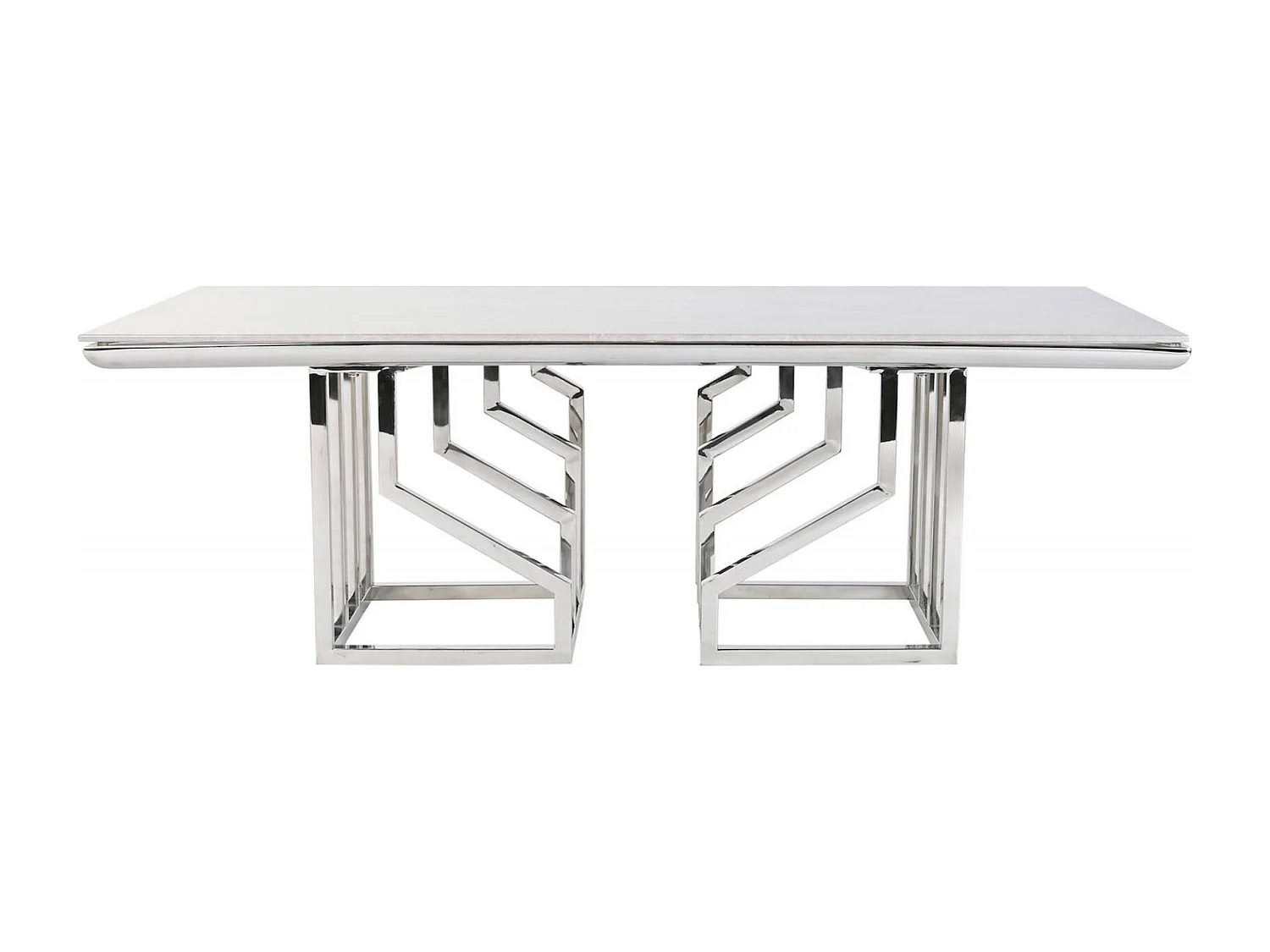 Table basse verre effet marbre blanc élégant