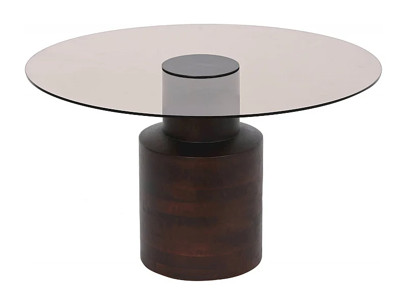 Table basse élégance verre et bois mango pour salon