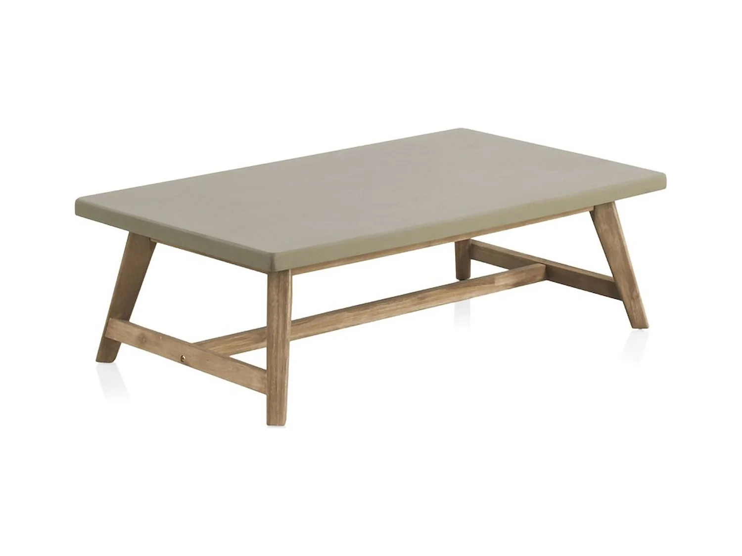 Table basse rectangulaire bois acacia et plateau effet béton