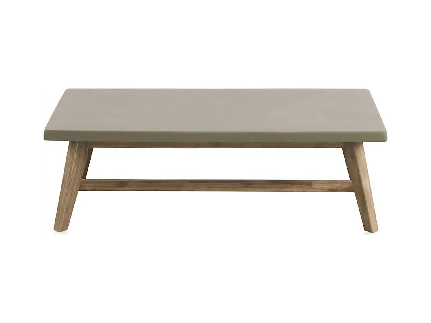 Table basse rectangulaire bois acacia et plateau effet béton