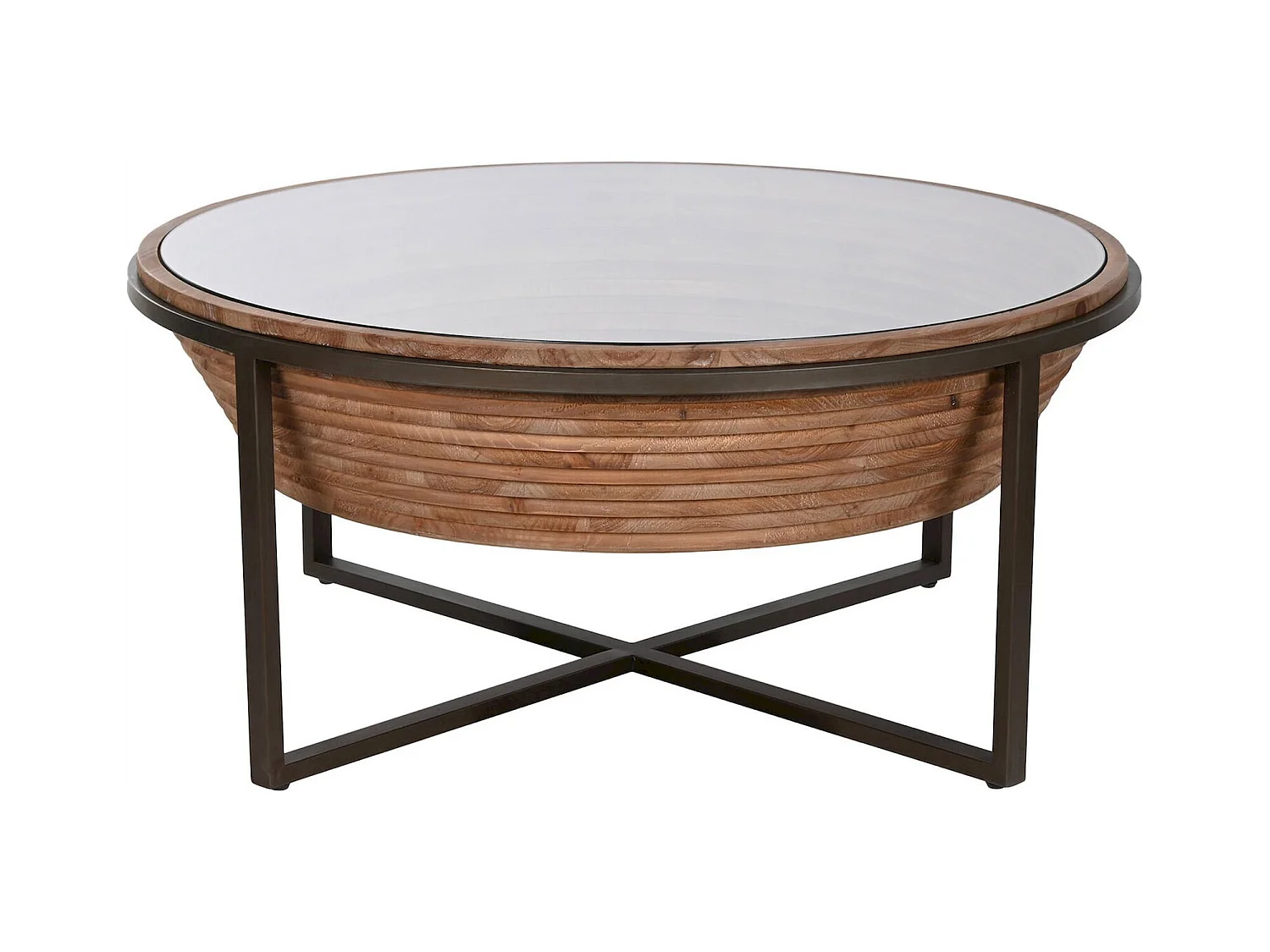 Table basse verre et bois élégance salon