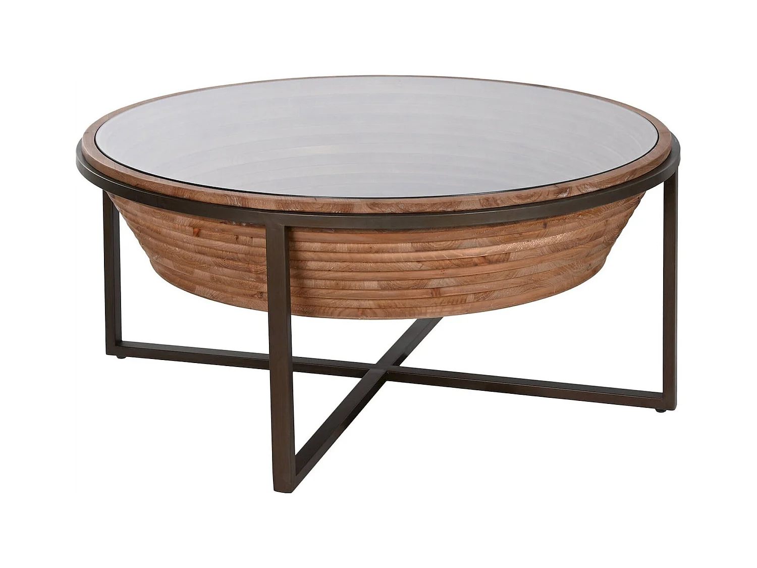 Table basse verre et bois élégance salon