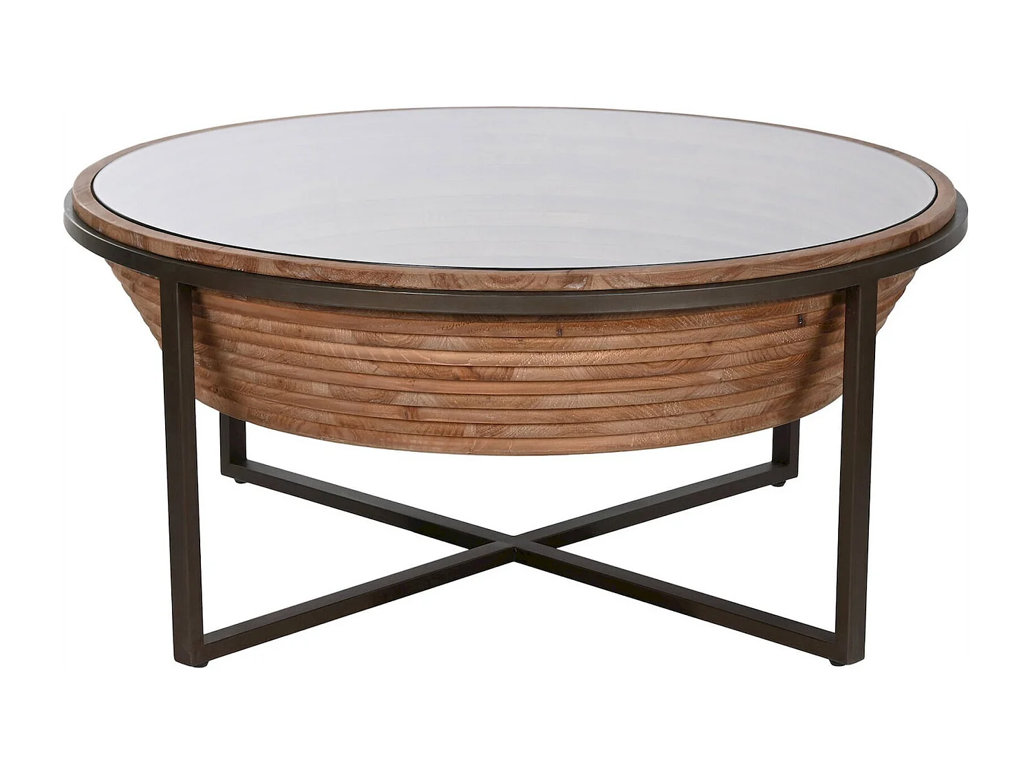 Table basse verre et bois élégance salon