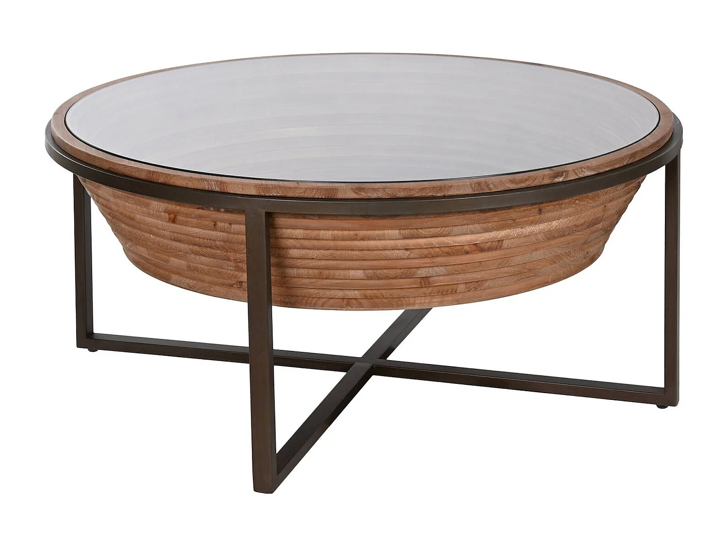 Table basse verre et bois élégance salon