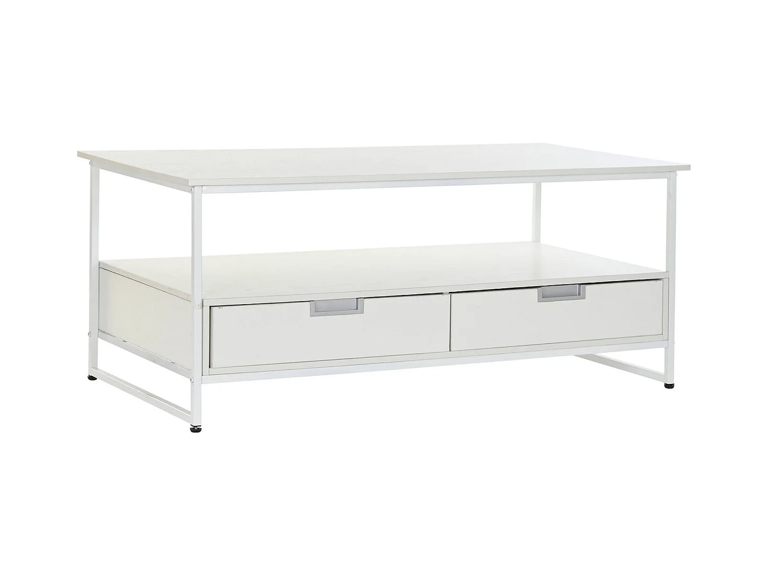 Table basse design élégante en bois blanc et métal