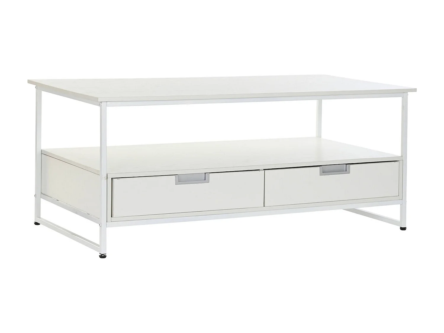 Table basse design élégante en bois blanc et métal