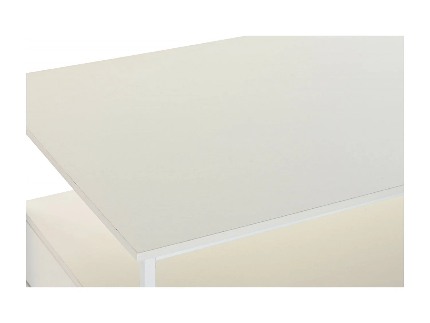 Table basse design élégante en bois blanc et métal