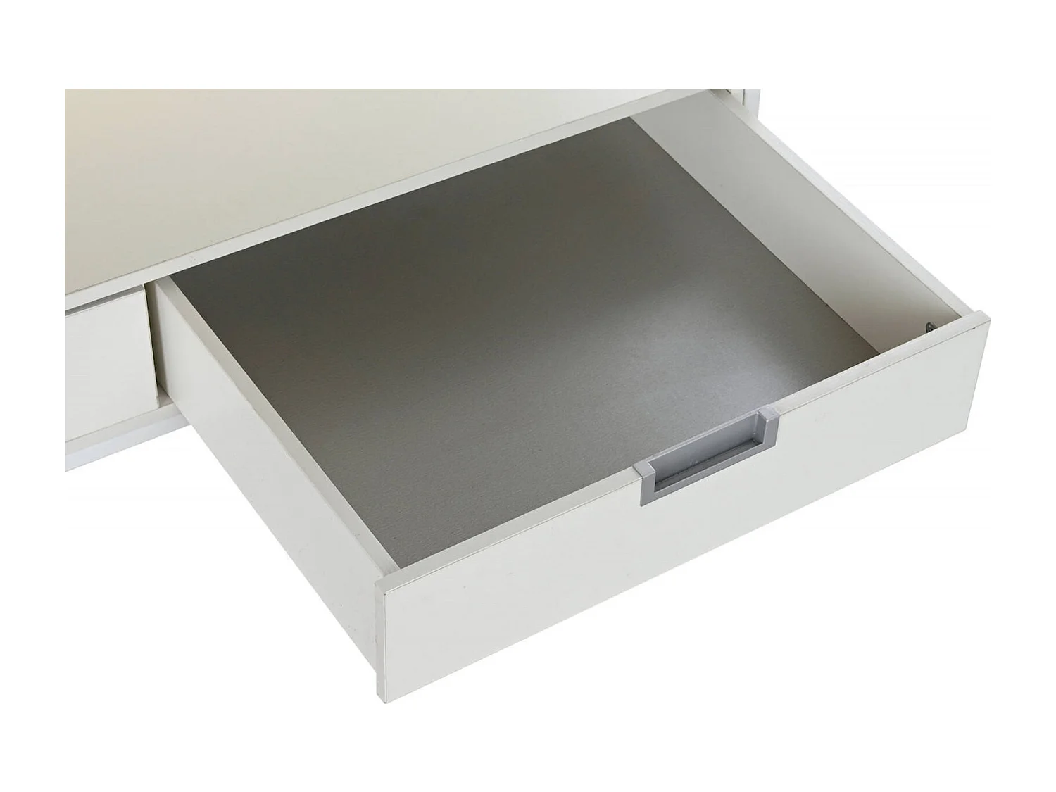 Table basse design élégante en bois blanc et métal