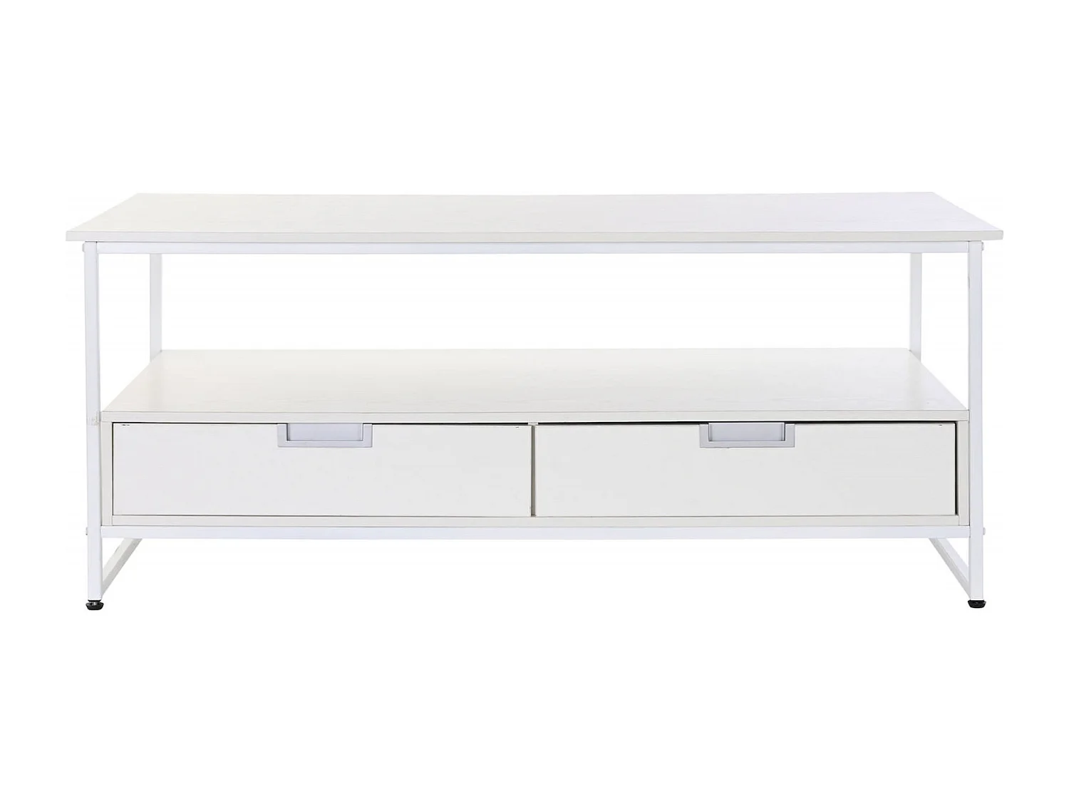 Table basse design élégante en bois blanc et métal