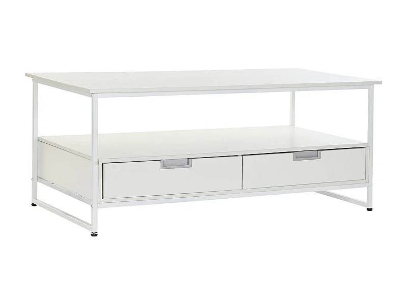 Table basse design élégante en bois blanc et métal