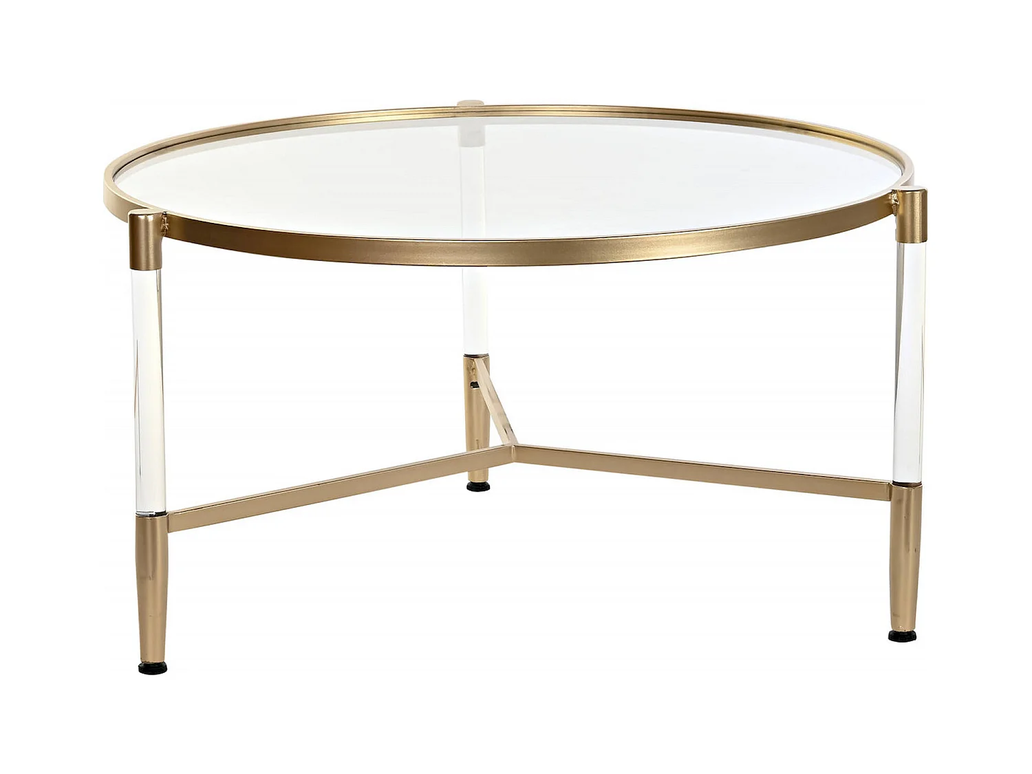 Table basse élégance dorée et transparence chic