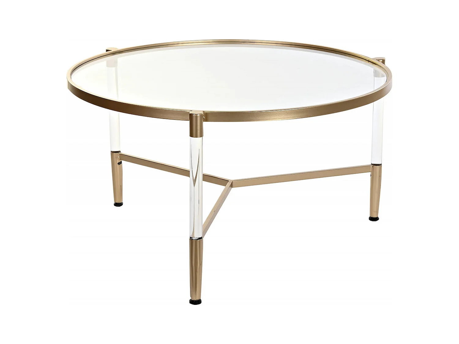 Table basse élégance dorée et transparence chic